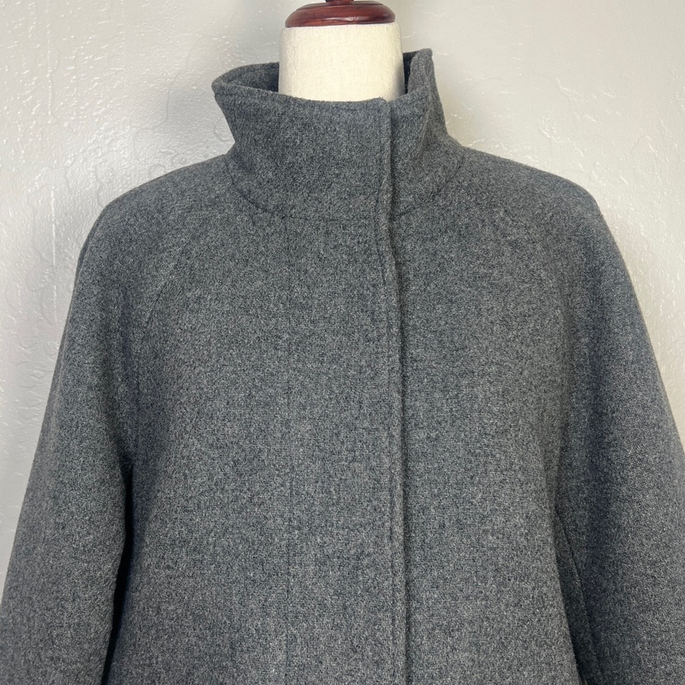 J.CREW Women Size 8P Heather Gray Toscana Coat Italian Stadium-cloth Wool‎ Blend - Picture 4 of 14
